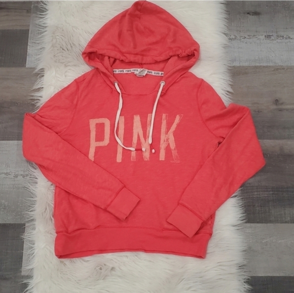Pink victoria's  secret coral logo hoodie - Picture 4 of 6